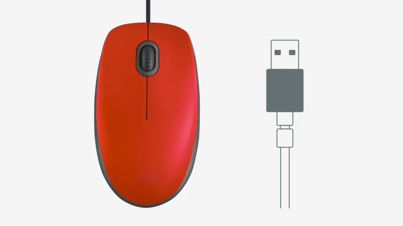 Logitech - Mouse - M110 Silent- Red