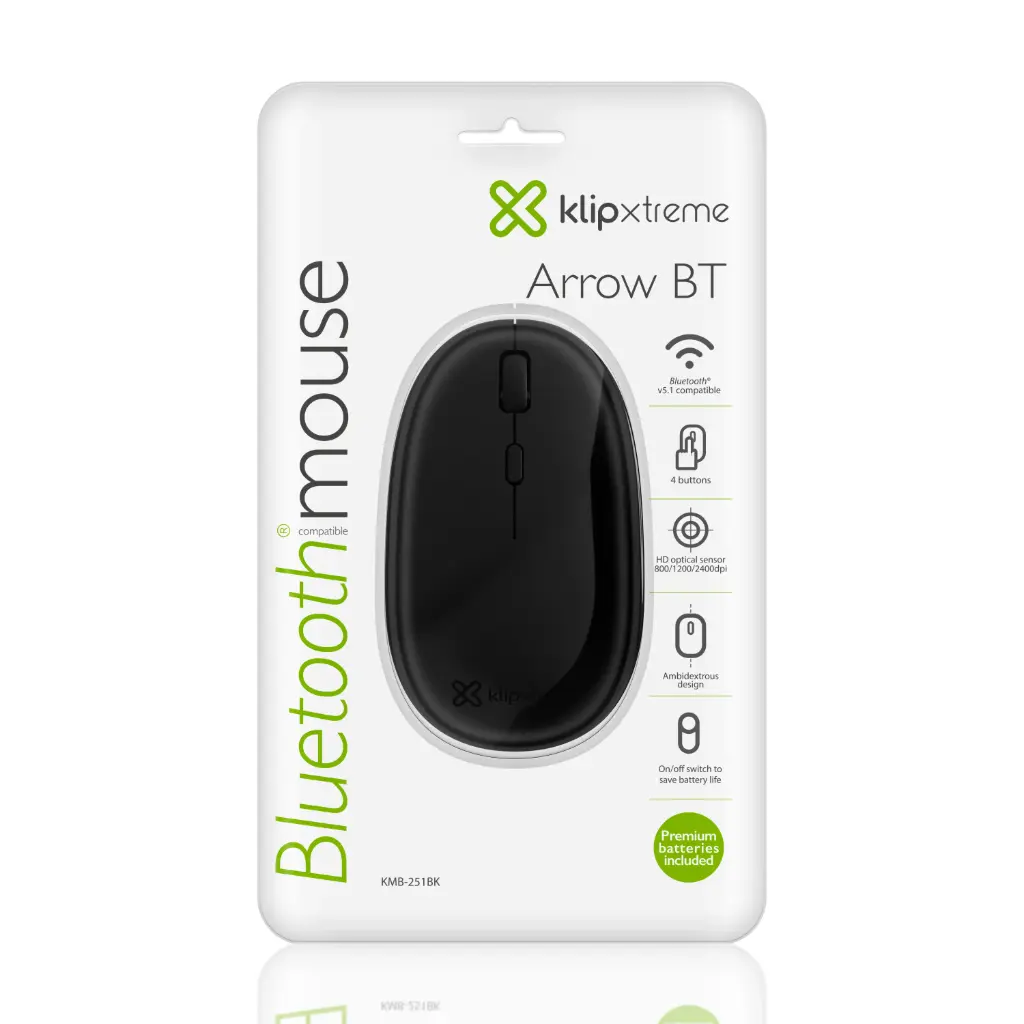 Klip Xtreme Arrow BT KMB-251BK - Ratón - diestro y zurdo