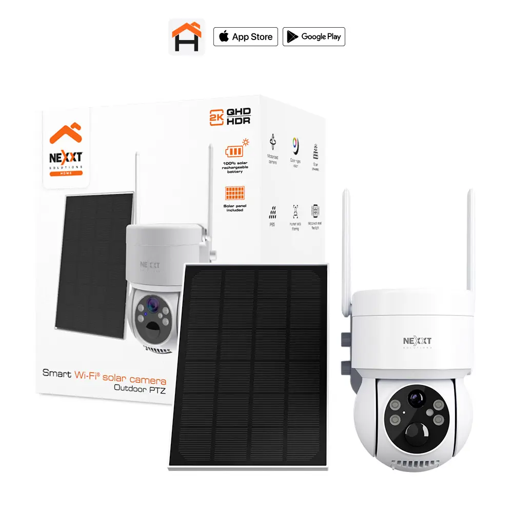 Nexxt Solutions Home - Cámara PTZ con panel solar Wi-Fi®