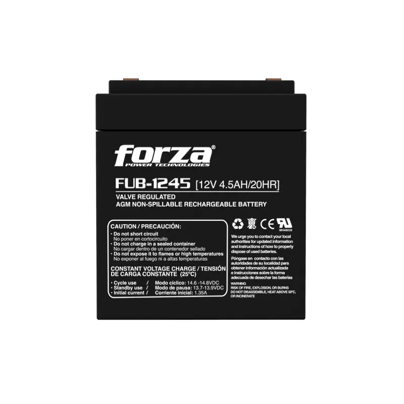 Forza FUB-1245 - Batería sellada 12V/4,5Ah recargable, AGM, sin mantenimiento