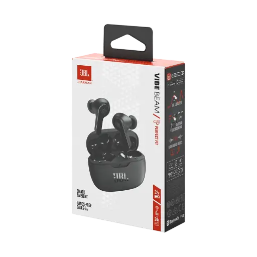 [JBLVBEAMBLKAM] JBL Vibe Beam - Auriculares inalámbricos con micro - en oreja