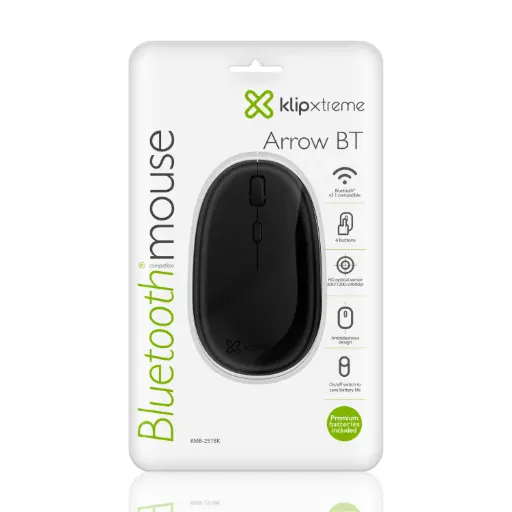 [KMB-251BK] Klip Xtreme Arrow BT KMB-251BK - Ratón - diestro y zurdo