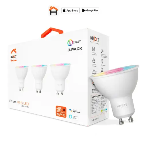 [NHB-C3103PK] Nexxt Solutions Connectivity - Bombilla LED inteligente Wi-Fi 110V - GU10