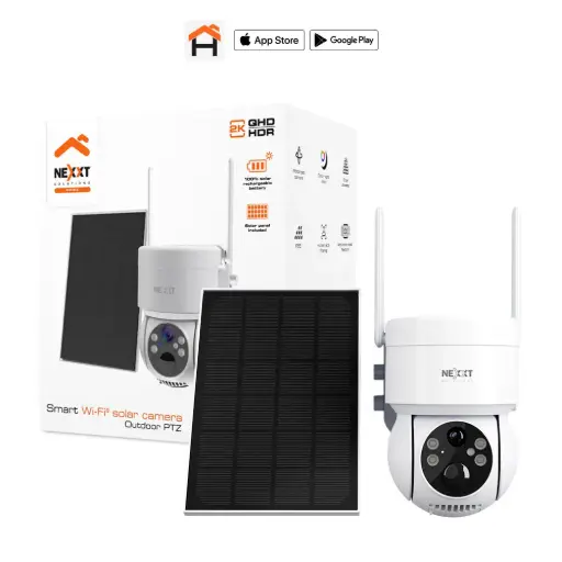 [NHC-OP20S] Nexxt Solutions Home - Cámara PTZ con panel solar Wi-Fi®
