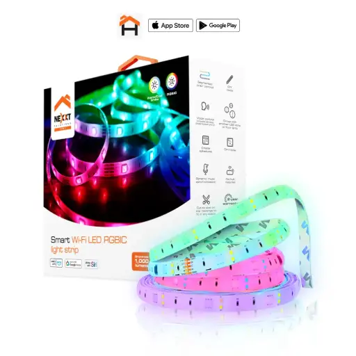 [NHB-S616] Nexxt Solutions Home - Cinta LED inteligente Wi-Fi RGBIC de 5m 