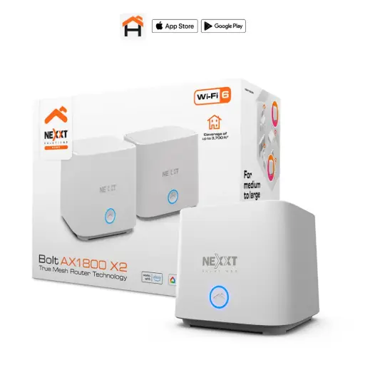 [NCM-X18002PK] Nexxt Solutions Home - Router - Wireless Mesh Bolt AX1800 Router