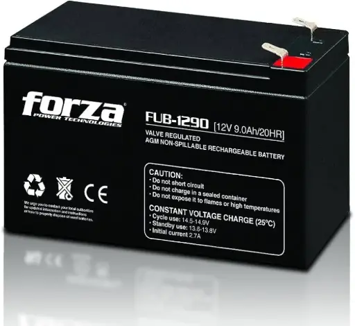 [FUB-1290] Forza FUB-1290 - Batería sellada 12V/9Ah recargable, AGM, sin mantenimiento